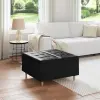 vidaXL Tároló oszmán párnával Fekete 80 x 80 x 45 cm Műbőr