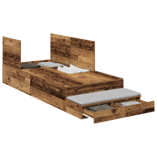 vidaXL Tárolóágykeret Régi Fa 80x200 cm (3335603) ágy és ágykellék