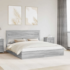 vidaXL Tárolós Ágy fiókkal Szürke Sonoma 200 x 200 cm Faanyag ágy és ágykellék