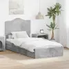vidaXL Tárolós Ágy fiókkal tárolóval Beton Szürke 70 x 190 cm Faanyag