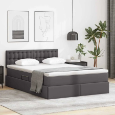 vidaXL Tárolós Ágy matracmal fejtámlával Szürke 140 x 200 cm Műbőr ágy és ágykellék