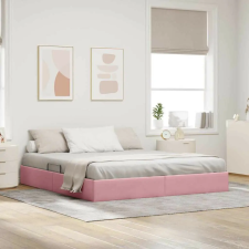 vidaXL Tárolós Ágy matracmal tárolóval Rózsaszín 180 x 200 cm Bársony ágy és ágykellék