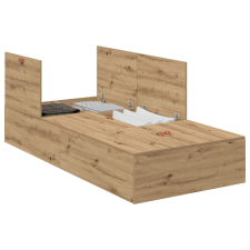 vidaXL Tárolós Ágykeret Artisan Tölgy 90x200 cm (3335348) ágy és ágykellék