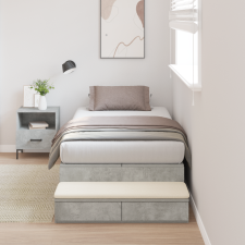 vidaXL Tárolós Ágykeret Beton Szürke 90x190 cm ágy és ágykellék