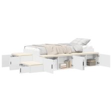 vidaXL Tárolós Ágykeret Fehér 75x190 cm (3335589) ágy és ágykellék