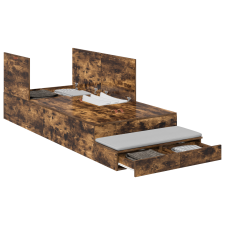 vidaXL Tárolós Ágykeret Füstölt Tölgy 80x200 cm (3335601) ágy és ágykellék