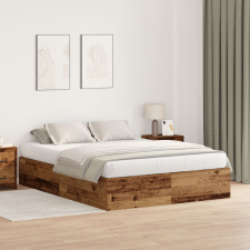 vidaXL Tárolós Ágykeret Régi Fa 150x200 cm ágy és ágykellék