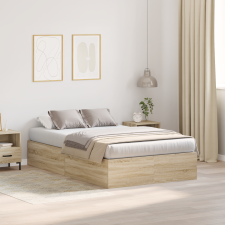 vidaXL Tárolós Ágykeret Sonoma Tölgy 120x190 cm ágy és ágykellék