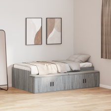 vidaXL tárolós ágykeret, szürke sonoma 90x190 cm ágy és ágykellék