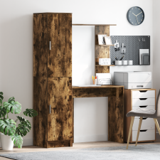 vidaXL Tárolós Asztal Füstölt Tölgy Szerelt Fa bútor