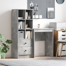 vidaXL tárolós íróasztal Beton szürke Mérnöki fa íróasztal