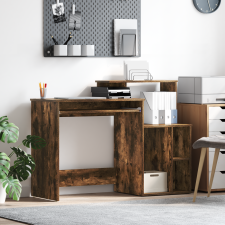 vidaXL Tárolós íróasztal Füstölt tölgy 120.5x44x88.5 cm Szerelt Fa íróasztal