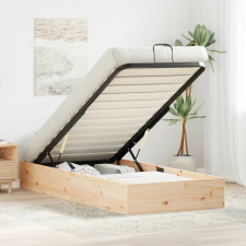 vidaXL Tárolós ottomán ágykeret Természetes 90 x 190 cm Tömör fenyő ágy és ágykellék