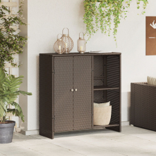 vidaXL Tárolószekrény Barna 100x36x102 cm Rattan kerti tárolás