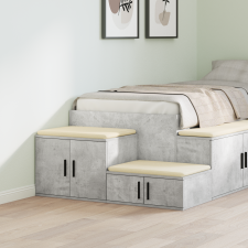 vidaXL Tárolószekrény Beton Szürke 118x41x40 cm Mérnöki Fa bútor