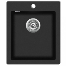 vidaXL Teletetős egymedencés fekete gránit mosogatótálca mosogatótálca