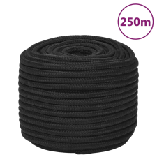 vidaXL teljesen fekete polipropilén hajókötél 14 mm 250 m építőanyag