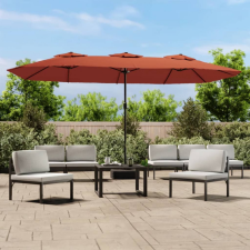 vidaXL terrakotta dupla tetős napernyő 449 x 245 cm kerti bútor