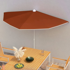 vidaXL terrakotta félköríves napernyő rúddal 180 x 90 cm kerti bútor