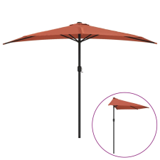vidaXL terrakotta féloldalas napernyő alumíniumrúddal 300x155x223 cm kerti bútor