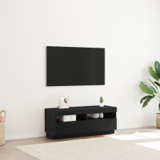 vidaXL Tévé Szekrény LED Fényekkel Fekete Tölgy 100x35x40 cm Műanyag Fa bútor