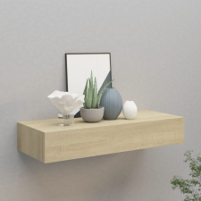 vidaXL tölgyszínű falra szerelhető fiókos polc 60 x 23,5 x 10 cm bútor
