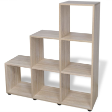 vidaXL tölgyszínű lépcsős könyvespolc/vitrines polc 107 cm (242553) bútor