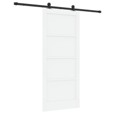 vidaXL Tolóajtó hardver készlettel Fehér 86x198.5 cm Szilárd Fenyőfa (3333371) nyílászáró