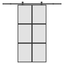 vidaXL tolóajtó vasalatokkal 102,5x205 cm edzett üveg&Alumínium nyílászáró