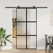 vidaXL tolóajtó vasalatokkal 102,5x205 cm edzett üveg&Alumínium (3332964) nyílászáró