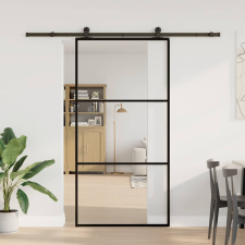 vidaXL tolóajtó vasalatokkal 102x205 cm ESG üveg&alumínium (3332808) nyílászáró