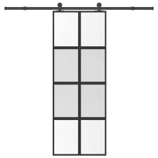 vidaXL tolóajtó vasalatokkal 76x205 cm edzett üveg&Alumínium nyílászáró