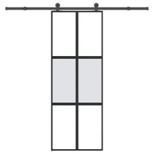 vidaXL tolóajtó vasalatokkal 76x205 cm edzett üveg&Alumínium nyílászáró