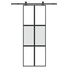 vidaXL tolóajtó vasalatokkal 76x205 cm edzett üveg&Alumínium nyílászáró