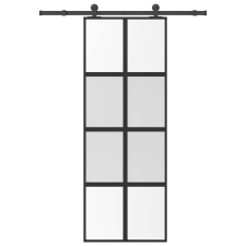 vidaXL tolóajtó vasalatokkal 76x205 cm edzett üveg&Alumínium nyílászáró