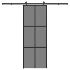 vidaXL tolóajtó vasalatokkal 76x205 cm edzett üveg&Alumínium nyílászáró