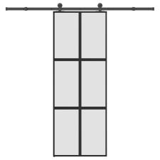 vidaXL tolóajtó vasalatokkal 76x205 cm edzett üveg&amp;Alumínium mobiltelefon kellék