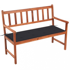 vidaXL Tömör akácfa kerti pad párnával 120 cm kerti bútor