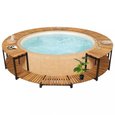 vidaXL tömör akácfa pezsgőfürdőkeret 273 x 53 cm medence kiegészítő