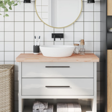 vidaXL tömör bükkfa fürdőszobai pult 100 x 50 x 4 cm építőanyag