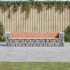 vidaXL tömör duglászfenyő gabion kerti pad 287x71x65,5 cm kerti bútor