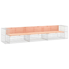 vidaXL Tömör duglászfenyő gabion kerti pad 347x71x65,5 cm kerti bútor
