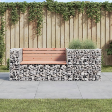 vidaXL tömör duglászfenyő kerti pad gabion kosárral kerti bútor