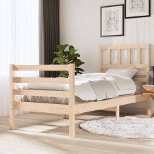 vidaXL Tömör fa ágykeret 90 x 200 cm ágy és ágykellék