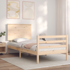 vidaXL tömör fa ágykeret fejtámlával 100 x 200 cm ágy és ágykellék