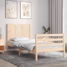 vidaXL tömör fa ágykeret fejtámlával 100 x 200 cm ágy és ágykellék