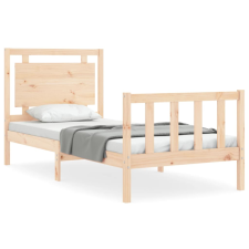 vidaXL tömör fa ágykeret fejtámlával 100 x 200 cm (3192156) ágy és ágykellék