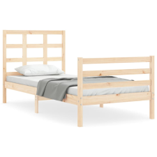 vidaXL tömör fa ágykeret fejtámlával 100 x 200 cm (3193976) ágy és ágykellék