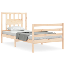 vidaXL tömör fa ágykeret fejtámlával 100 x 200 cm (3194561) ágy és ágykellék