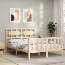 vidaXL tömör fa ágykeret fejtámlával 120 x 200 cm ágy és ágykellék